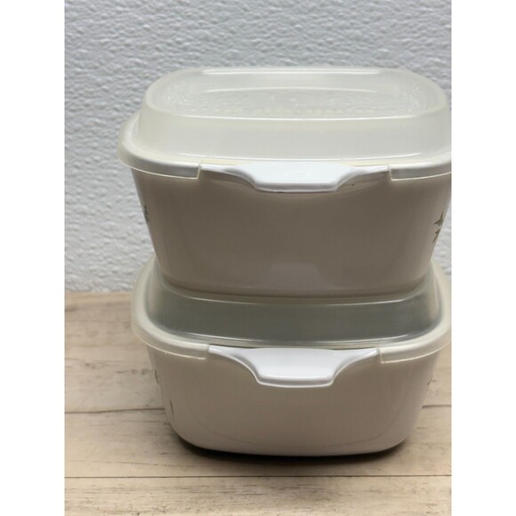Set Of 2 Corning Ware Spice Of Life Casserole Dish 2 3/4 Cup With Plastic Lids - Picture 4 of 14